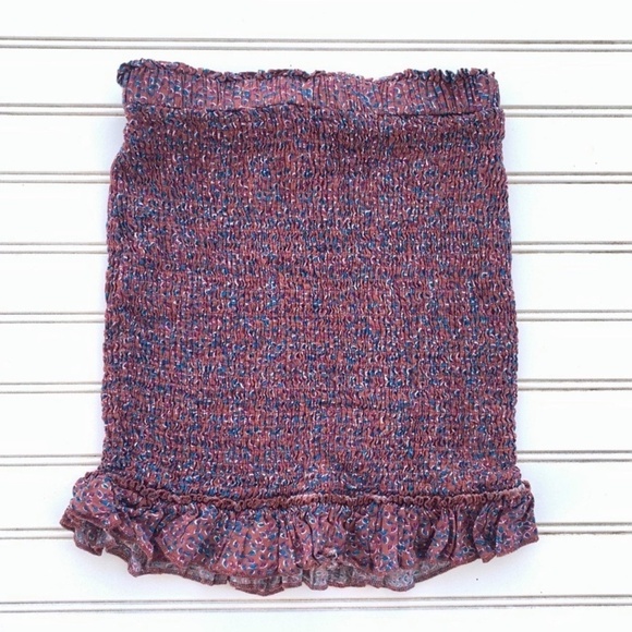 Blush Floral Colored Ruffled Tube Top Size S - Picture 1 of 2